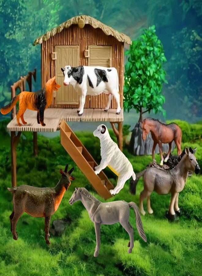 MALLEXO Realistic Farm Animal Toys for Kids 3+ | 8PCS Jungle & Forest Animals Toy for Boys and Girls Horse Sheep Cow Fox Janwar Toys Action Figure Set Birthday Gift for Children Decor | Education Item - Image 4